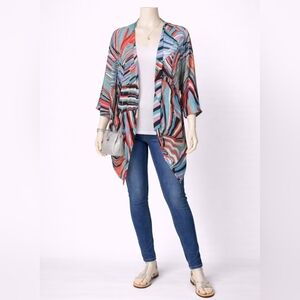 Colorful Striped Kimono Cardigan